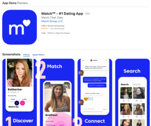 match.com app rating by apple store