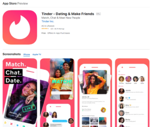 tinder app rating by app store