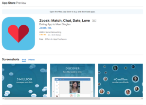 zoosk app rating by app store