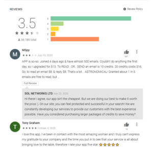 play google rating